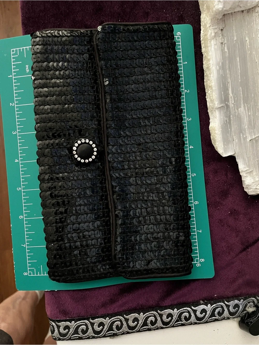 Yummy Fancy NORELL Black Sequin Rhinestone Clutch
